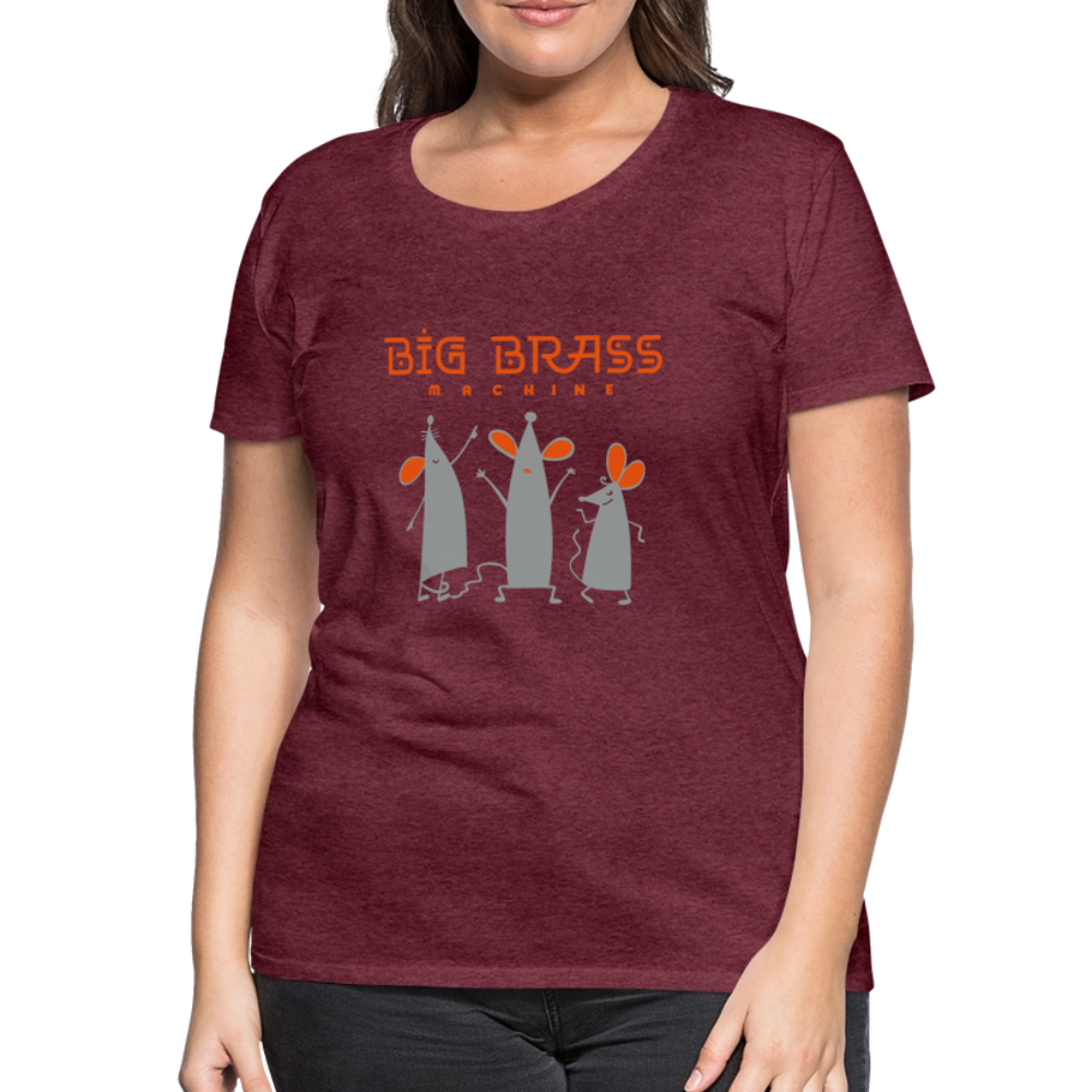 Rats - Frauen Premium T-Shirt - Bordeauxrot meliert