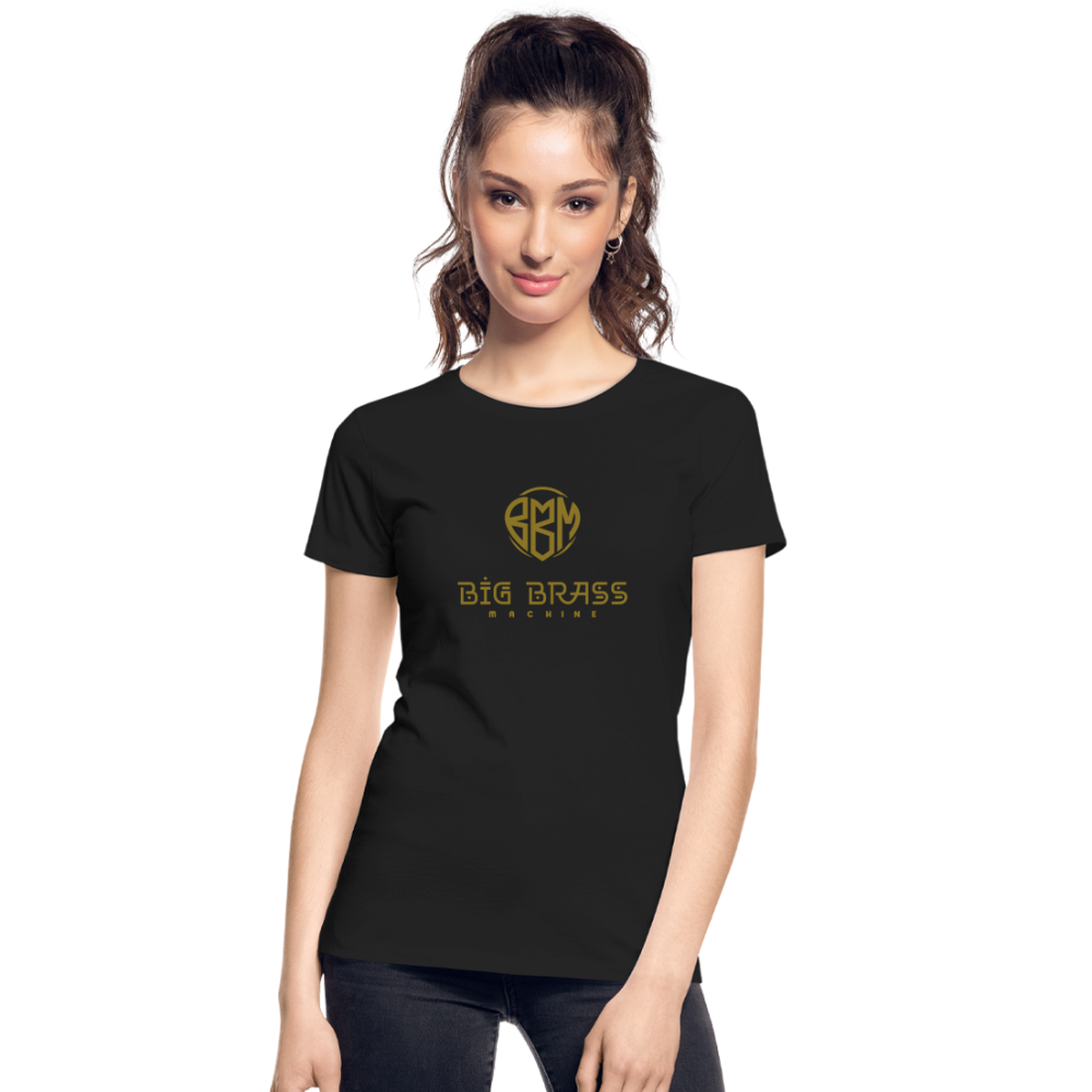 Gold-Logo Frauen Premium Bio T-Shirt - Schwarz
