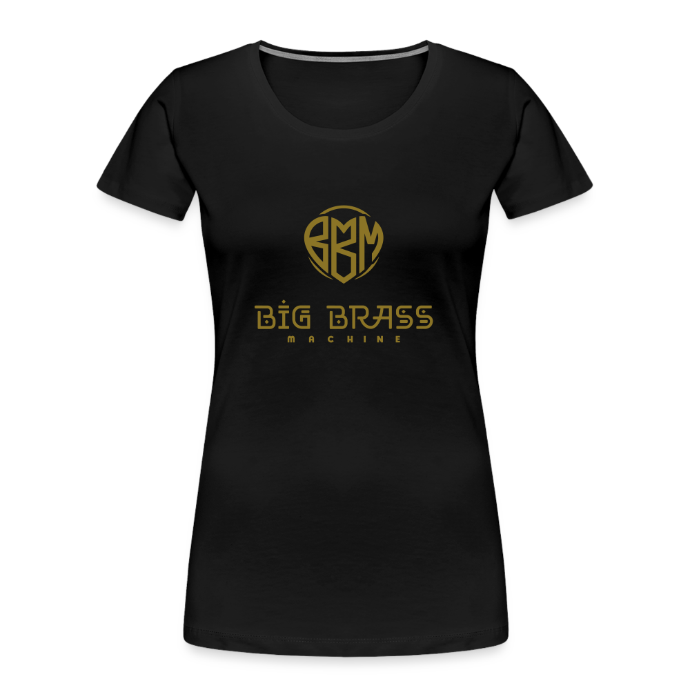 Gold-Logo Frauen Premium Bio T-Shirt - Schwarz