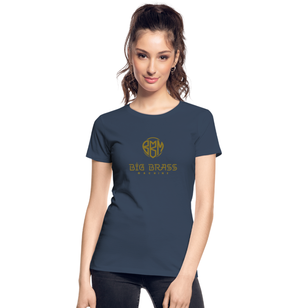 Gold-Logo Frauen Premium Bio T-Shirt - Navy
