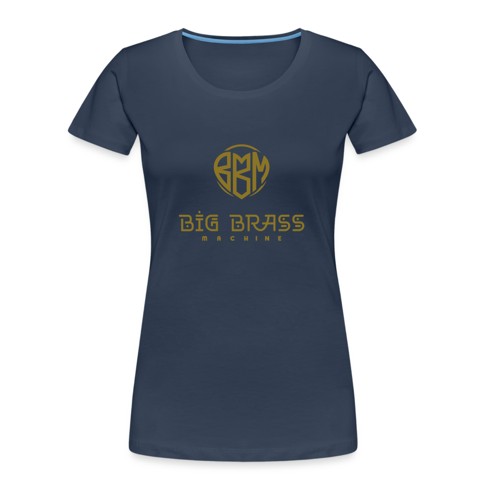 Gold-Logo Frauen Premium Bio T-Shirt - Navy