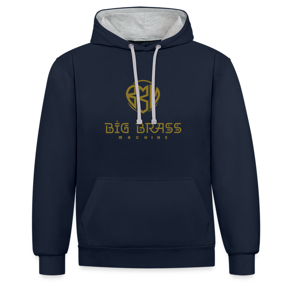 Logo Gold Kontrast-Hoodie - Navy/Grau meliert