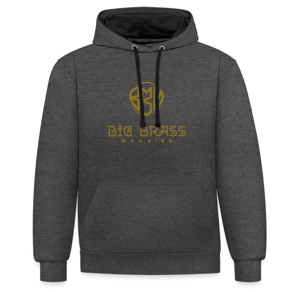 Logo Gold Kontrast-Hoodie - Anthrazit/Schwarz