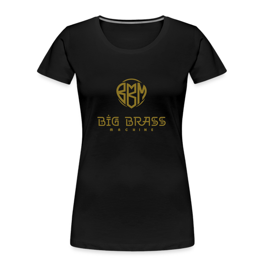 Gold-Logo Frauen Premium Bio T-Shirt - Schwarz