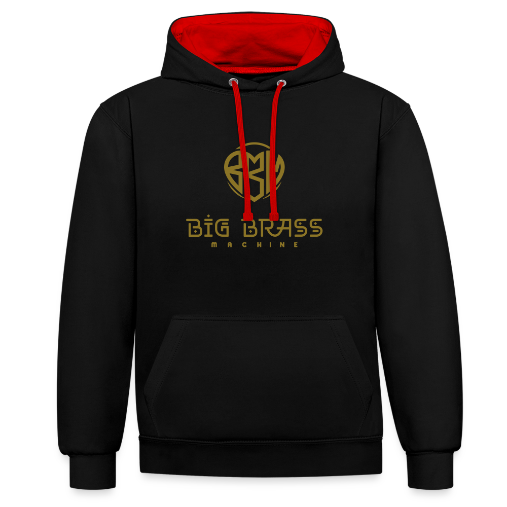 Logo Gold Kontrast-Hoodie - Schwarz/Rot