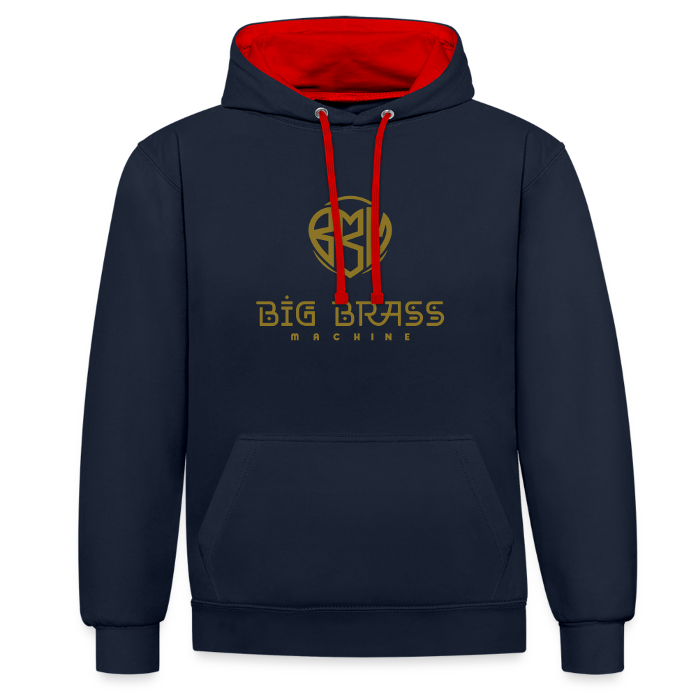 Logo Gold Kontrast-Hoodie - Navy/Rot