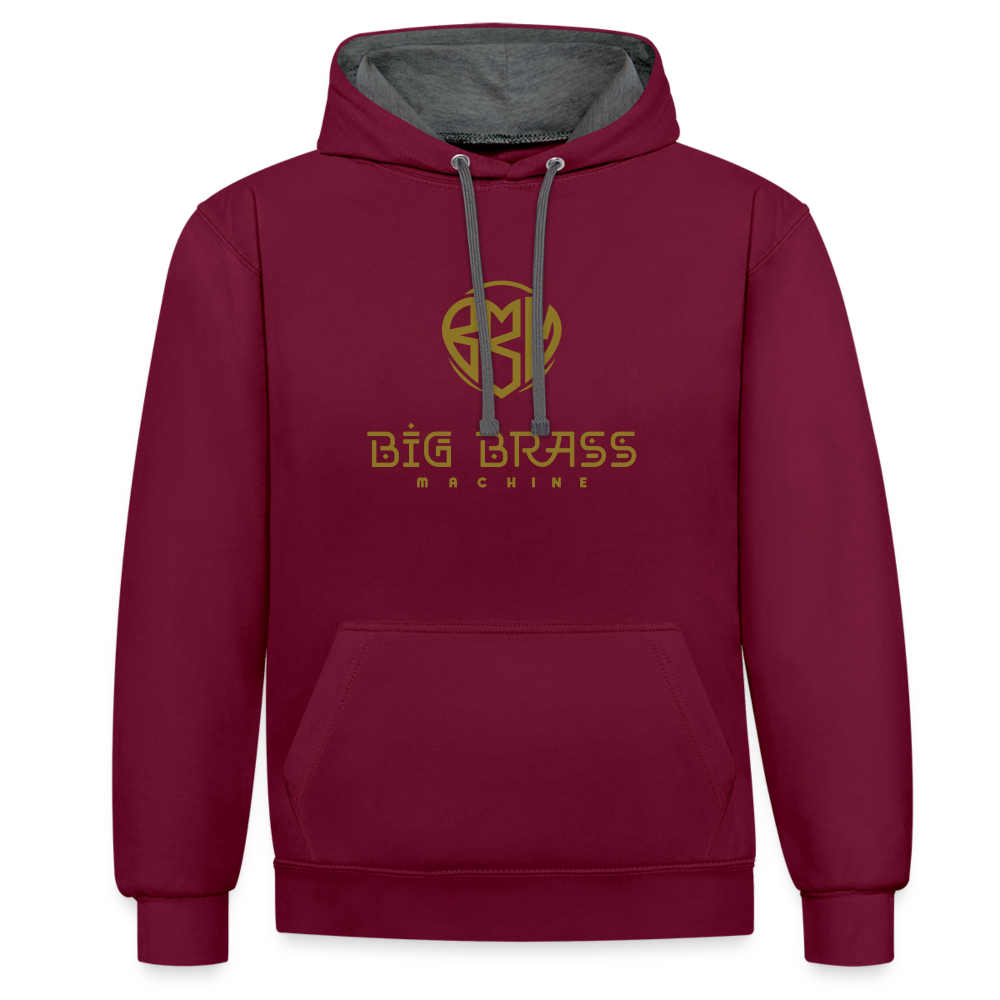 Logo Gold Kontrast-Hoodie - Weinrot/Anthrazit