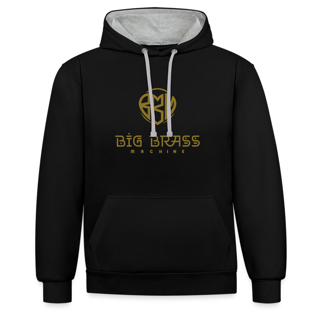 Logo Gold Kontrast-Hoodie - Schwarz/Grau meliert